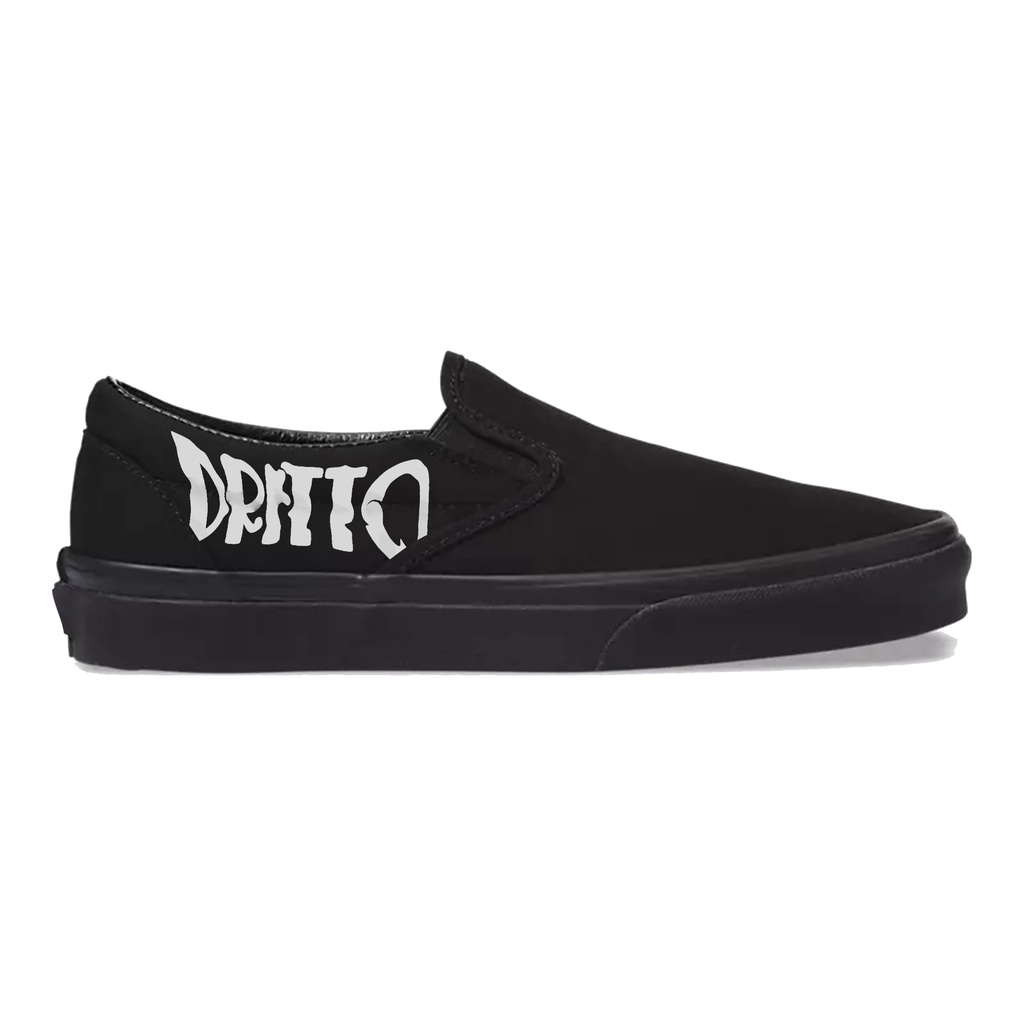 Dritto Slip on - Sepatu Slip On &quot;Fukyo&quot; - Full Black