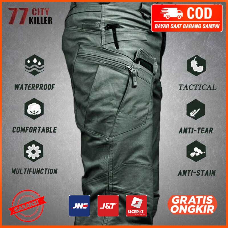 Celana Panjang Cargo Pria Tactical Training Suit iX7