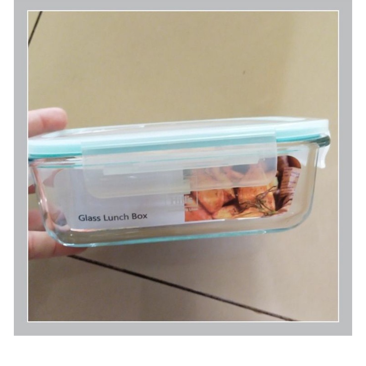 Glass lunch box 680 ml tempat makan glass food container