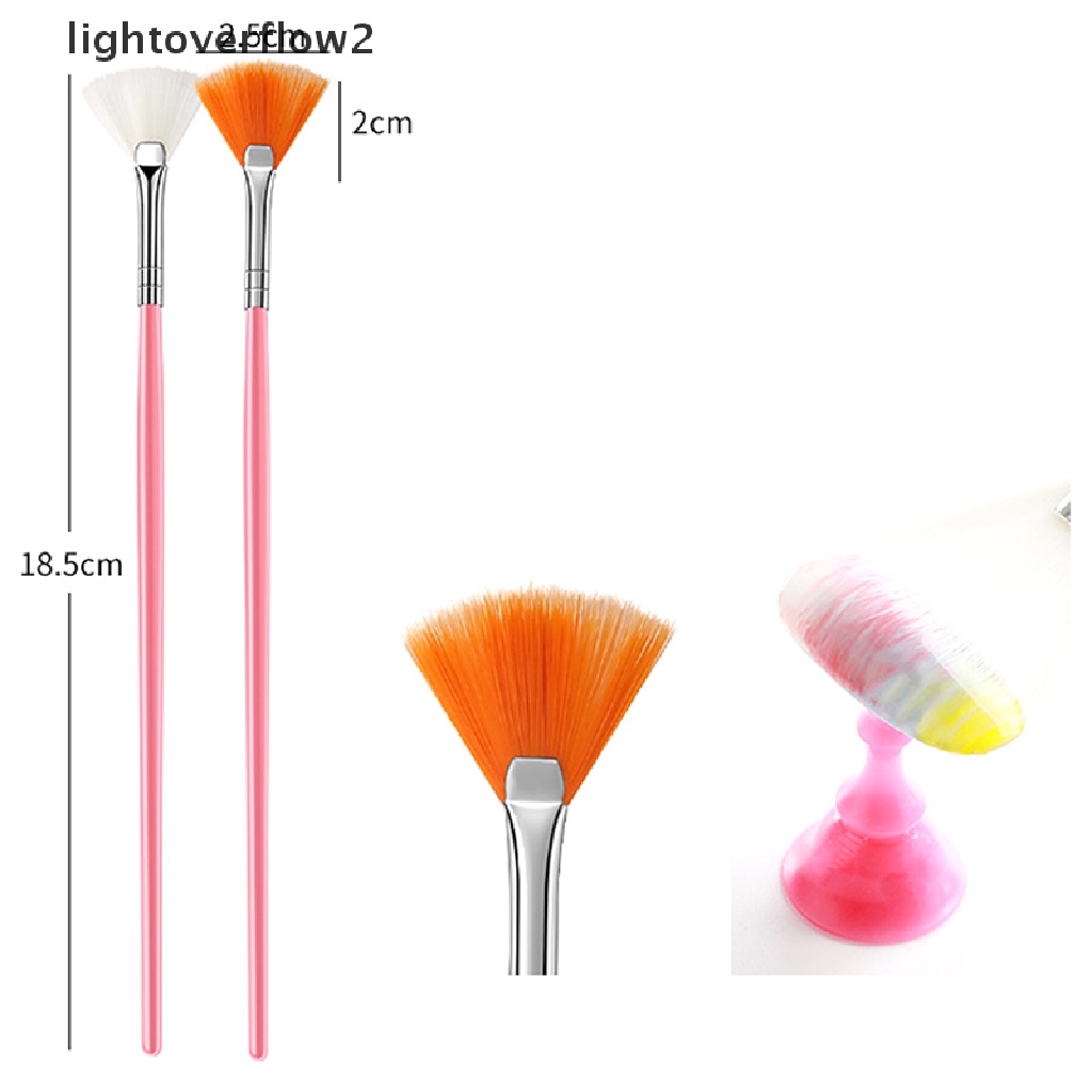 (lightoverflow2) 15pcs / Set Brush Nail Art UV Gel Akrilik Gagang Kristal Dotg