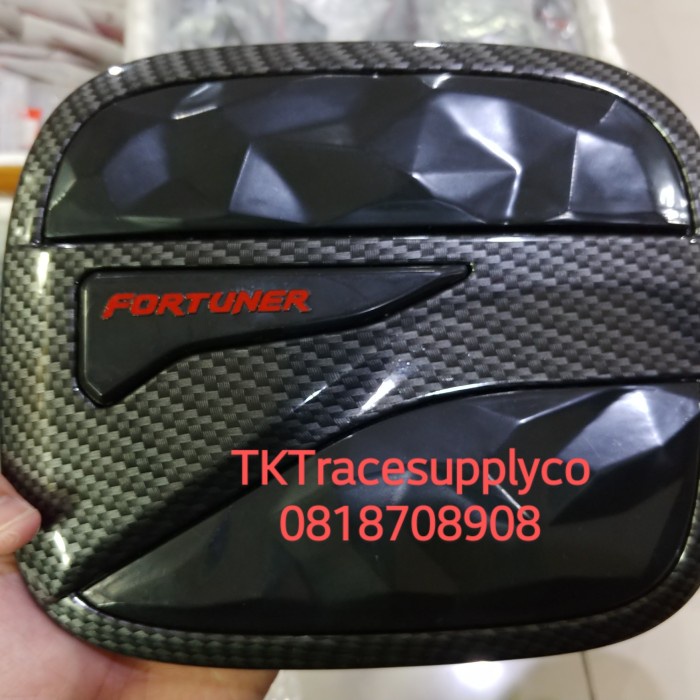 [BAYAR DIRUMAH] Tank Cover Tutup Tangki Mobil All New Fortuner Vrz Model Carbon Hitam / Perlengkapan