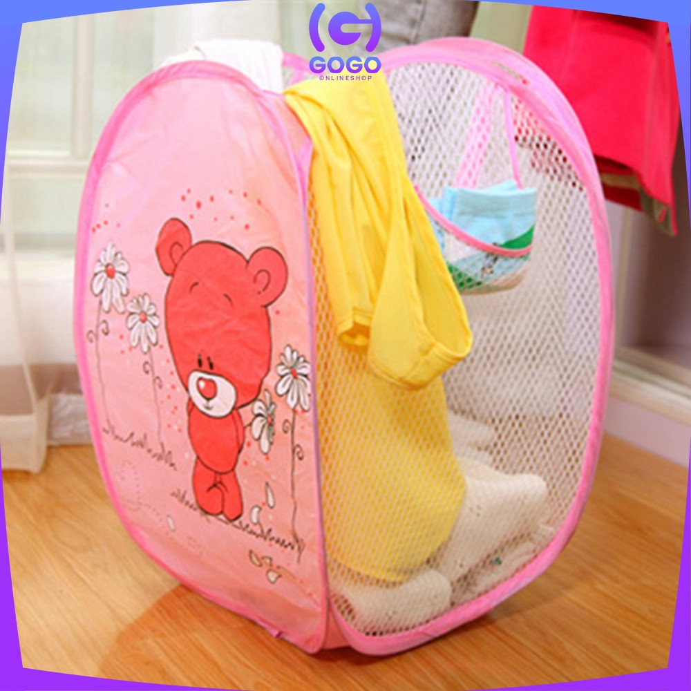 GOGO-C500 Keranjang Baju Kotor Lipat Karakter/ Laundry Bag Keranjang Cucian / Keranjang Portable Serbaguna