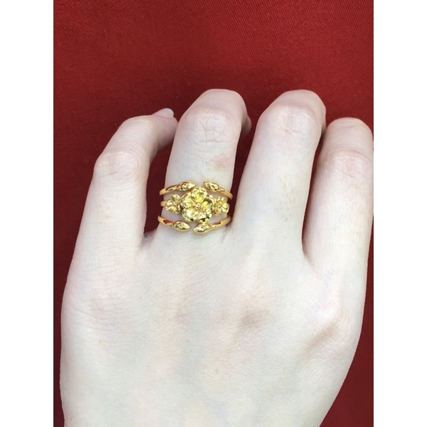 Cincin bunga full gold 375
