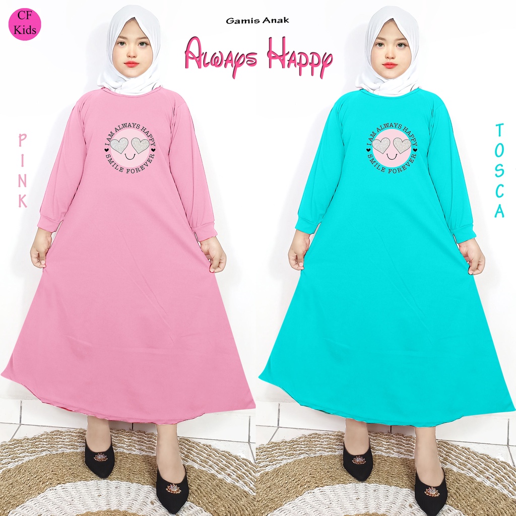 Gamis Anak Perempuan DTF Always Happy CF Kids