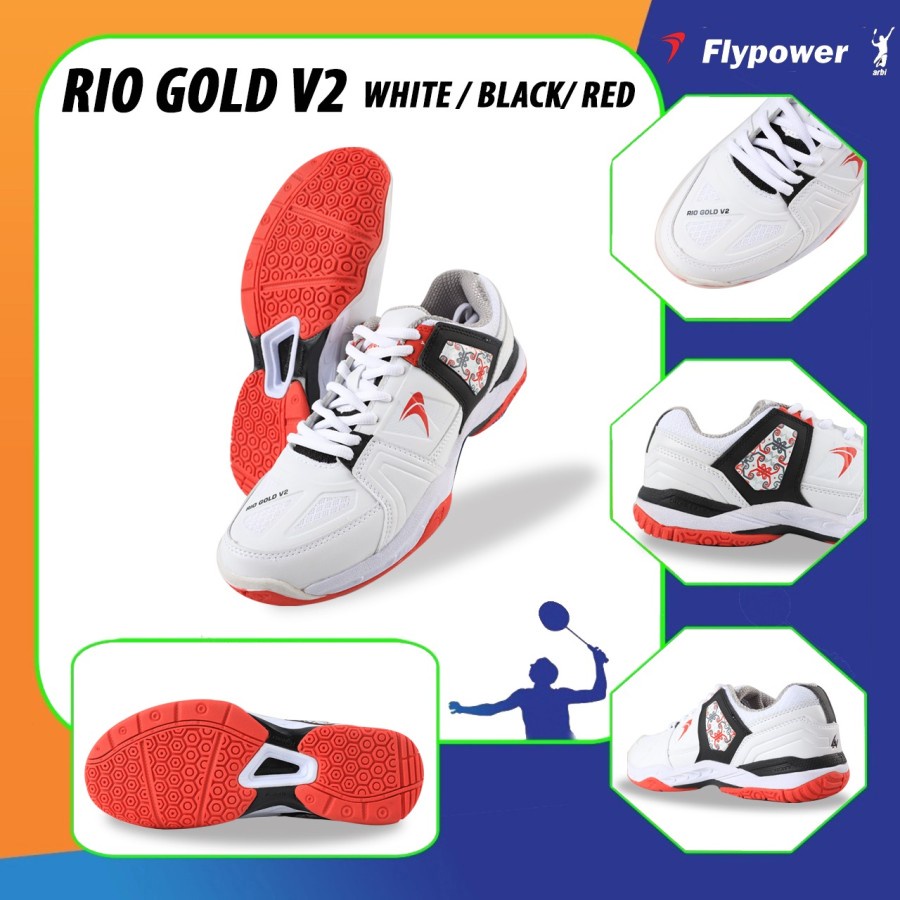 Flypower Rio Gold V2 Sepatu Badminton Original