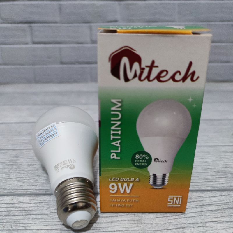 MITECH PLATINUM LAMPU LED A BULB 9W 9 WATT SNI