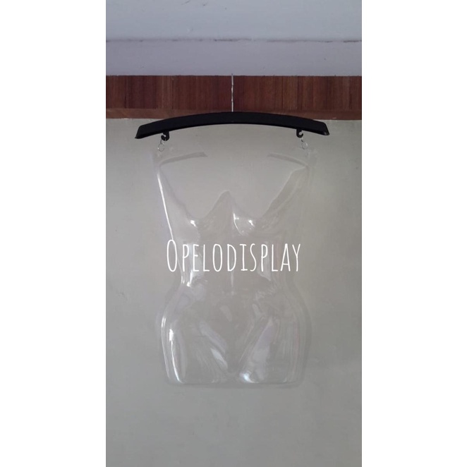 Bodi Mika Dewasa / Manekin Gantung Bening / Patung Baju Gantung