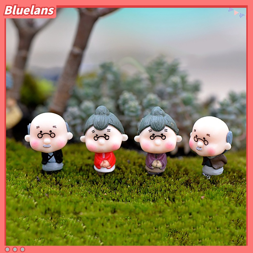 4pcs Miniatur Kakek Nenek Tua Untuk Dekorasi Taman Rumah