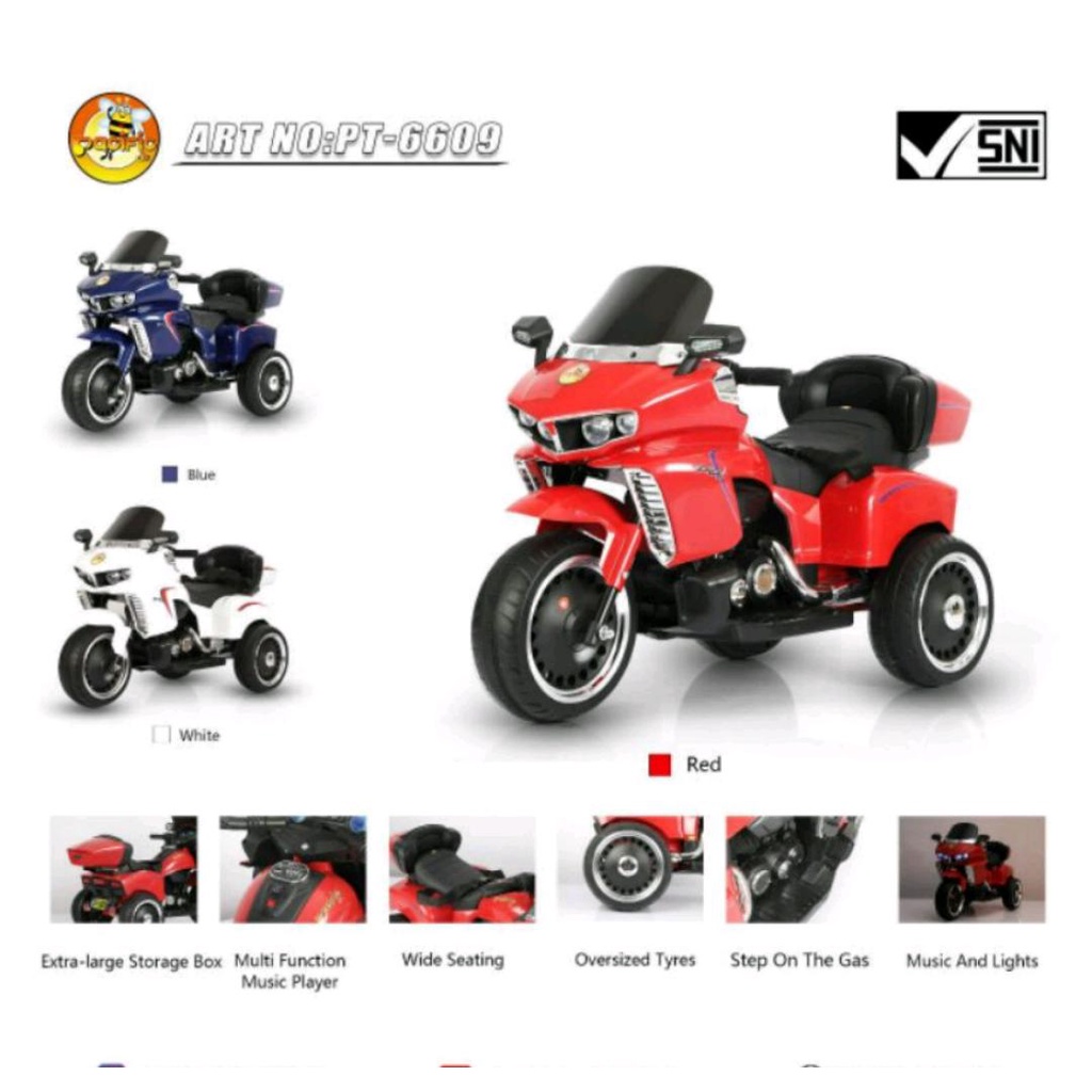 (Ada Remote) Mainan Anak Motoran Aki Pacific Toys PT 6609 PT-6609