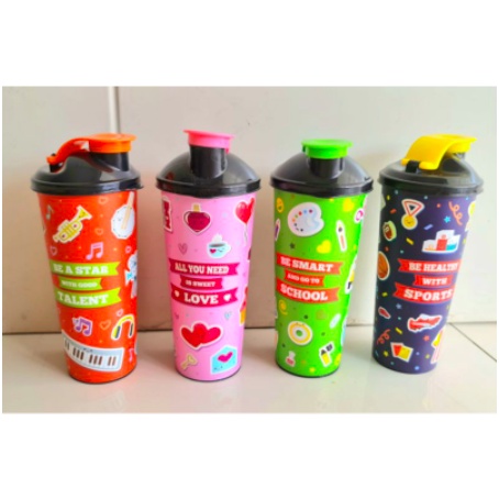 Gelas Tutup Karakter / Botol Tumbler Millenials 450 ML - Souvenir Ulang Tahun Anak TAKASIMURA STORE