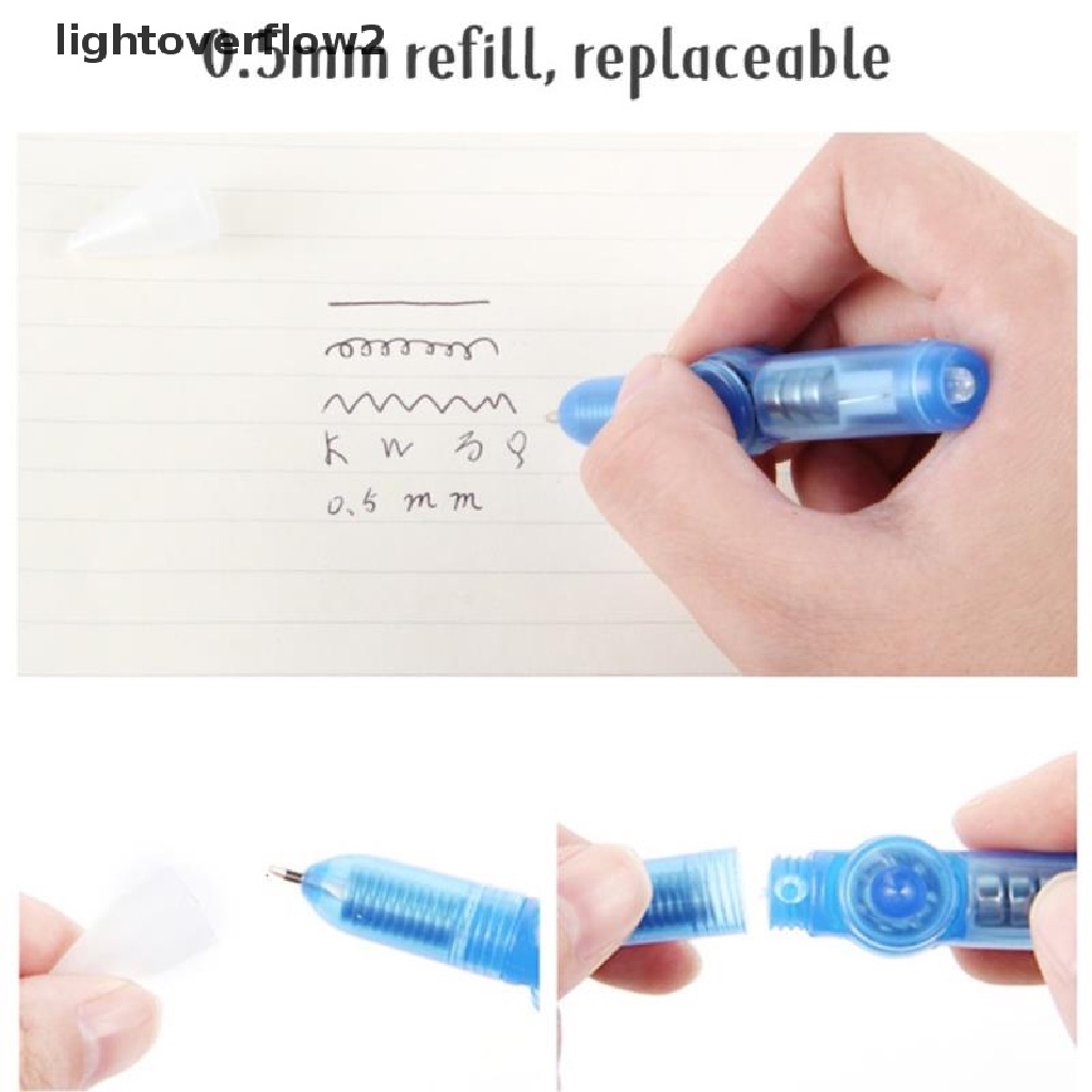 (lightoverflow2) Mainan Fidget spinner Gyro Bentuk Pulpen Dengan Lampu Led Untuk Anak (ID)