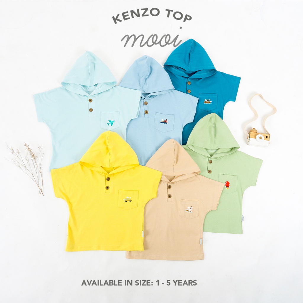 Mooi Ken-Zo Top 1-5 Tahun Atasan Hoodie Pendek Anak Unisex P10 CBKS