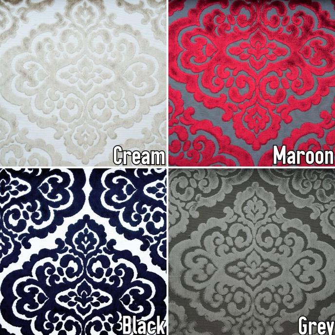 Kain Meubel Sofa / Jok Beludru Velvet Impor Motif Kembang - Vivero