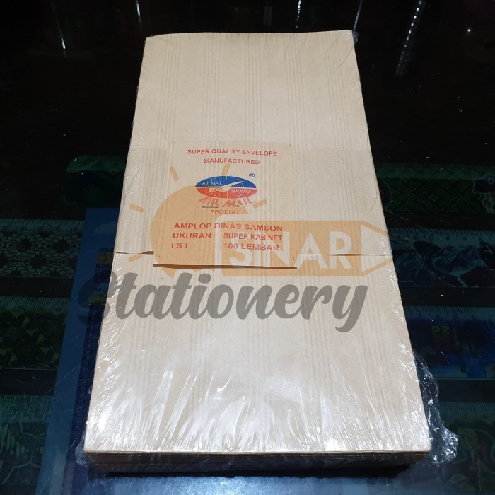 

Gaya Amplop Coklat Super Kabinet Airmail 1Pak Isi 100Pc Hemat