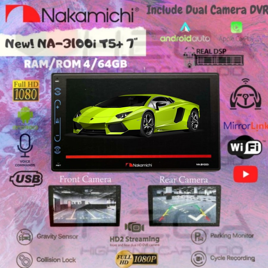NAKAMICHI NA-3100I T5 Android 7" Inch Head Unit + Dual Camera DVR CCTV