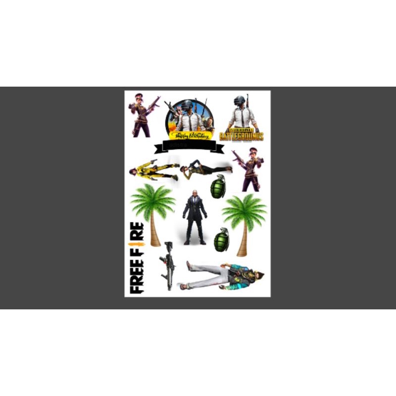 topper kue free fire /hiasan kur free fire