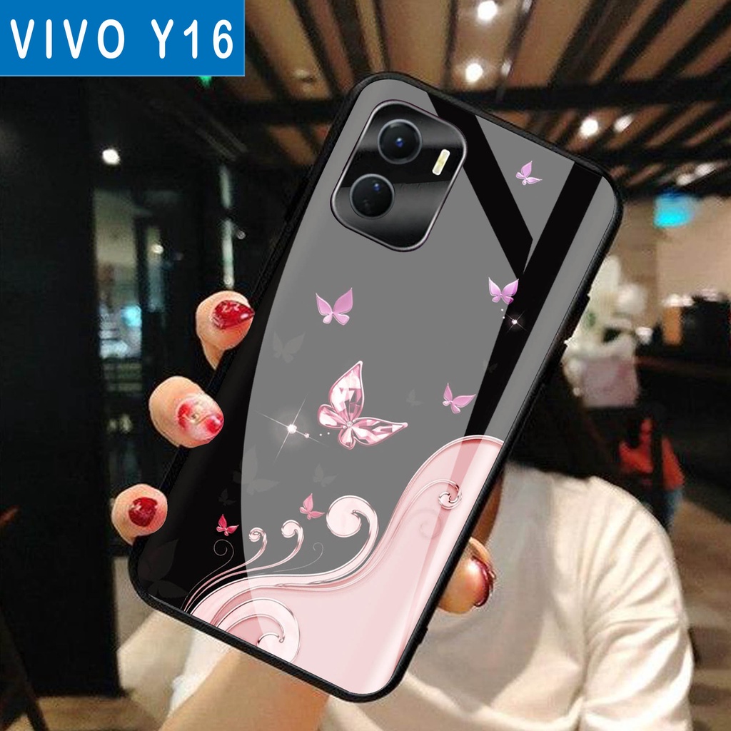 (S112) Case  Glass VIVO Y16 - casing Terbaru handphone - VIVO Y16  - pelindung handphone - VIVO Y16