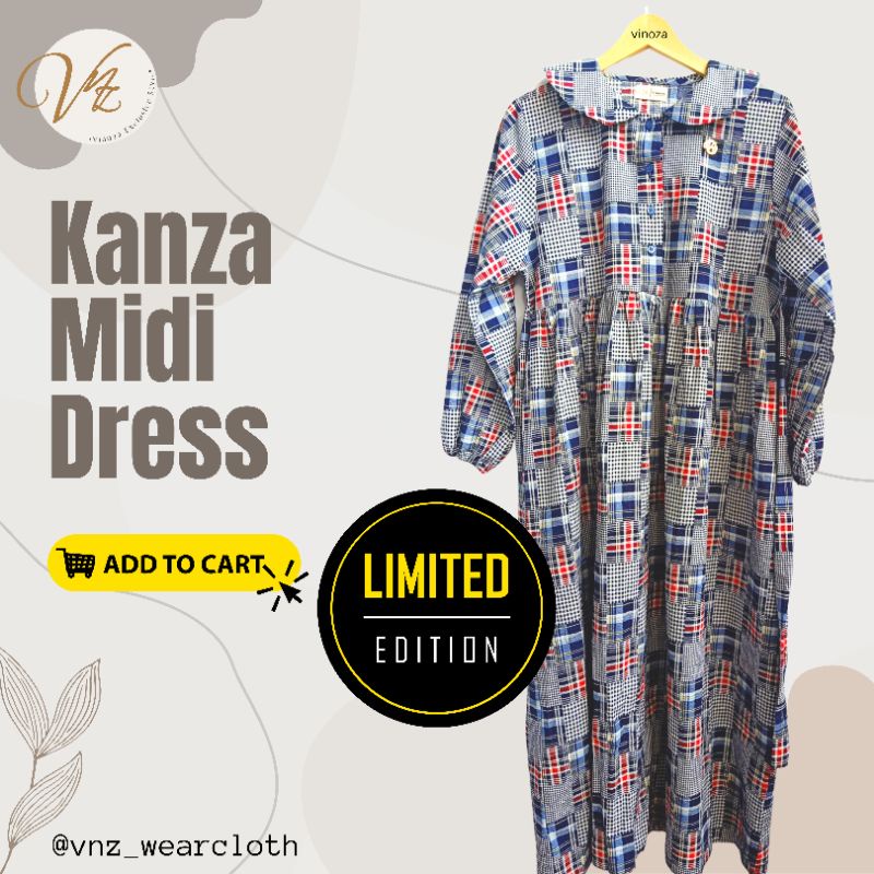 Kanza Midi Dress Crinkle Import Busui Friendly