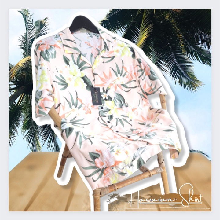 Baju Kemeja Pantai Cowok Cewek Motif Bunga Melati Kemeja Hawai Bali Cowok Korea Modern Bahan Rayon P