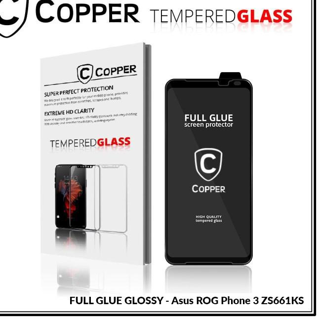 NEW--Asus Rog Phone 3 - COPPER Tempered Glass Full Glue Premium Glossy