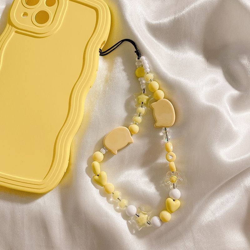 Tali Lanyard Gelang Gantungan Kunci Hias Mutiara Warna-Warni Anti Jatuh Untuk Case Hp Universal