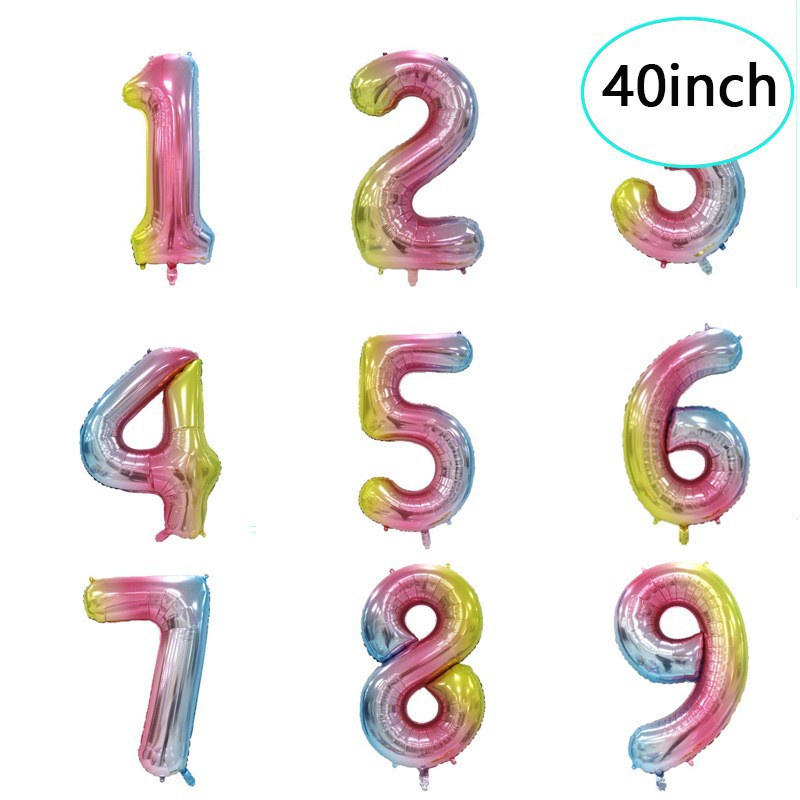 IMPOR BALLOON BALON ANGKA FOIL TEBAL UKURAN BESAR 1 METER 40 INCH