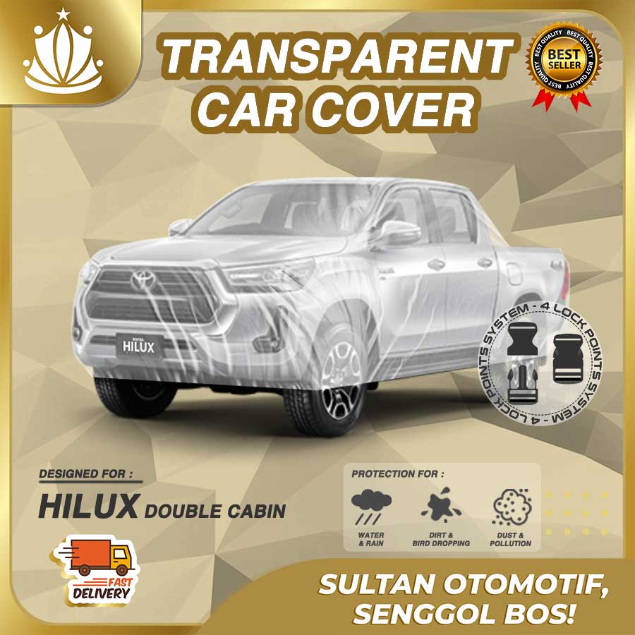 Body Cover Mobil Plastik TEBAL Hilux Double Cabin DC WATERPROOF