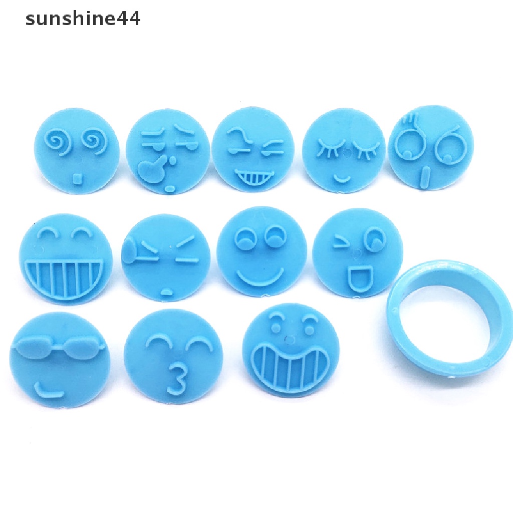 Sunshine 13Pcs Cetakan Adonan Kue Fondant Desain Smiling Face Untuk Dekorasi