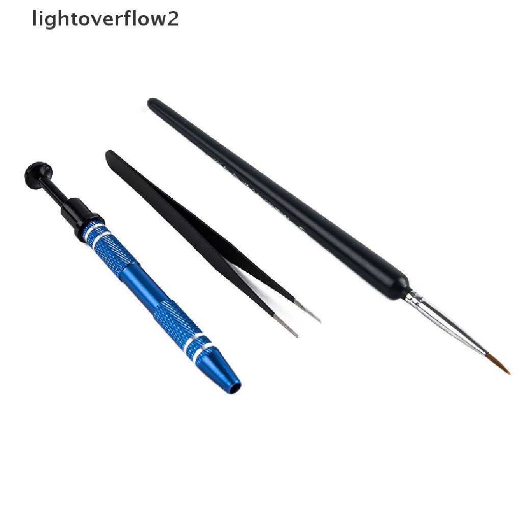 (lightoverflow2) 4pcs / set Brush + Pinset + Switch Stem Holder Untuk Keyboard Mekanik MX (ID)