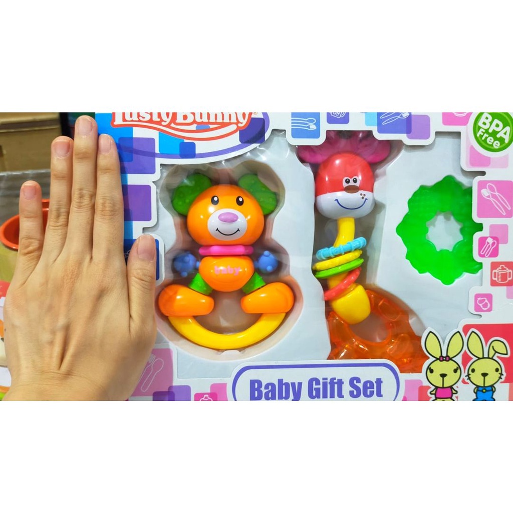 Mainan Gigitan Bayi Bunyi Rattle Handbell Animal Lucu | Lusty Bunny