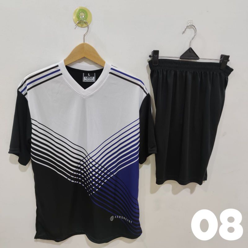 SETELAN FUTSAL DEWASA SUBLIM HITAM PUTIH 08 / JERSEY / BAJU TIM SEPAK BOLA