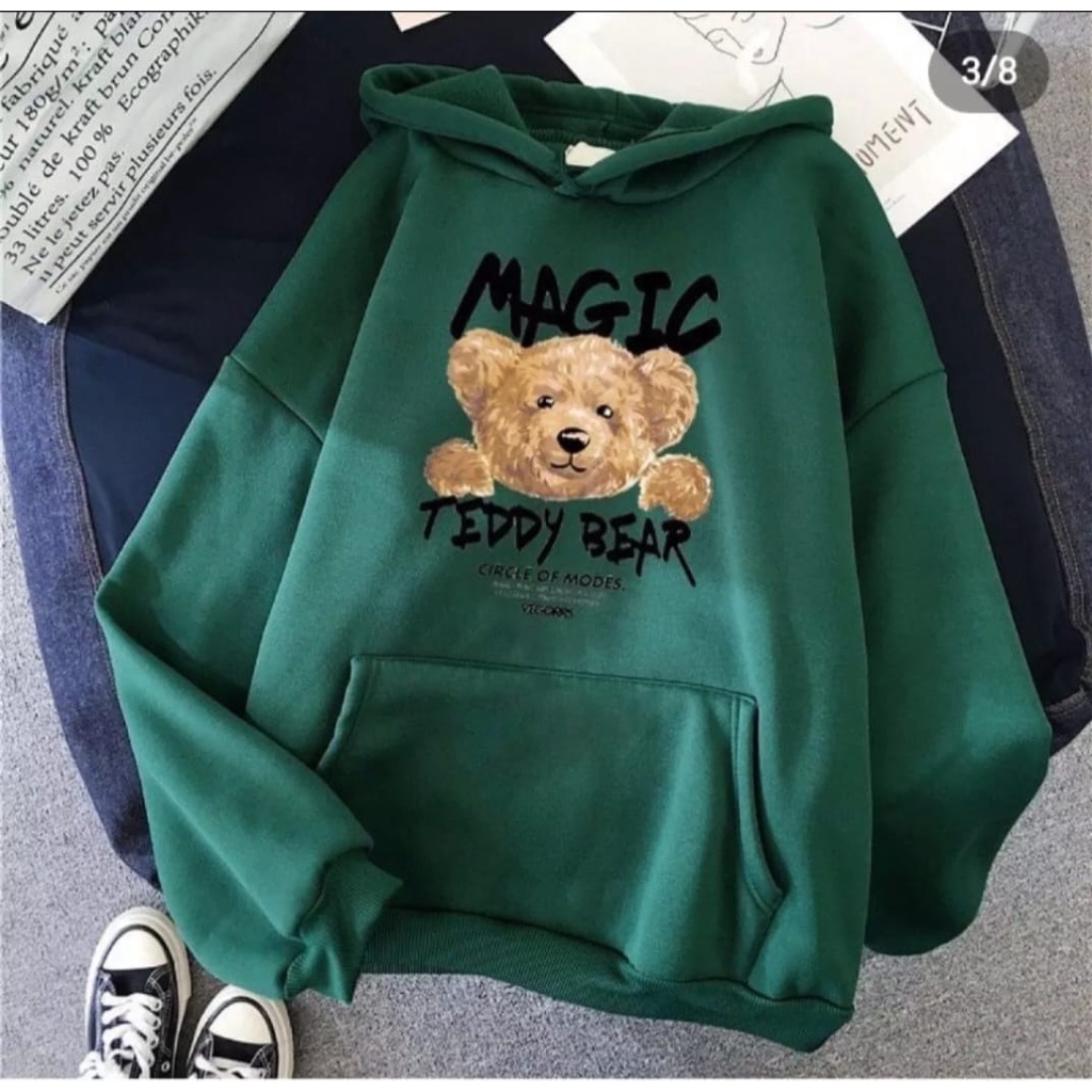 TERBARU!!! Magic Tedy Bear Hoodie Pria Wanita 2022/ Hoodie wanita terbaru 2022 / Sweater hoodie jumbo / hoodie cewek Cowok korean style / switer Wanita dewasa terbaru 2022 keren distro / Hoodie Wanita Polos Tebal / Sweater Wanita Kekinian