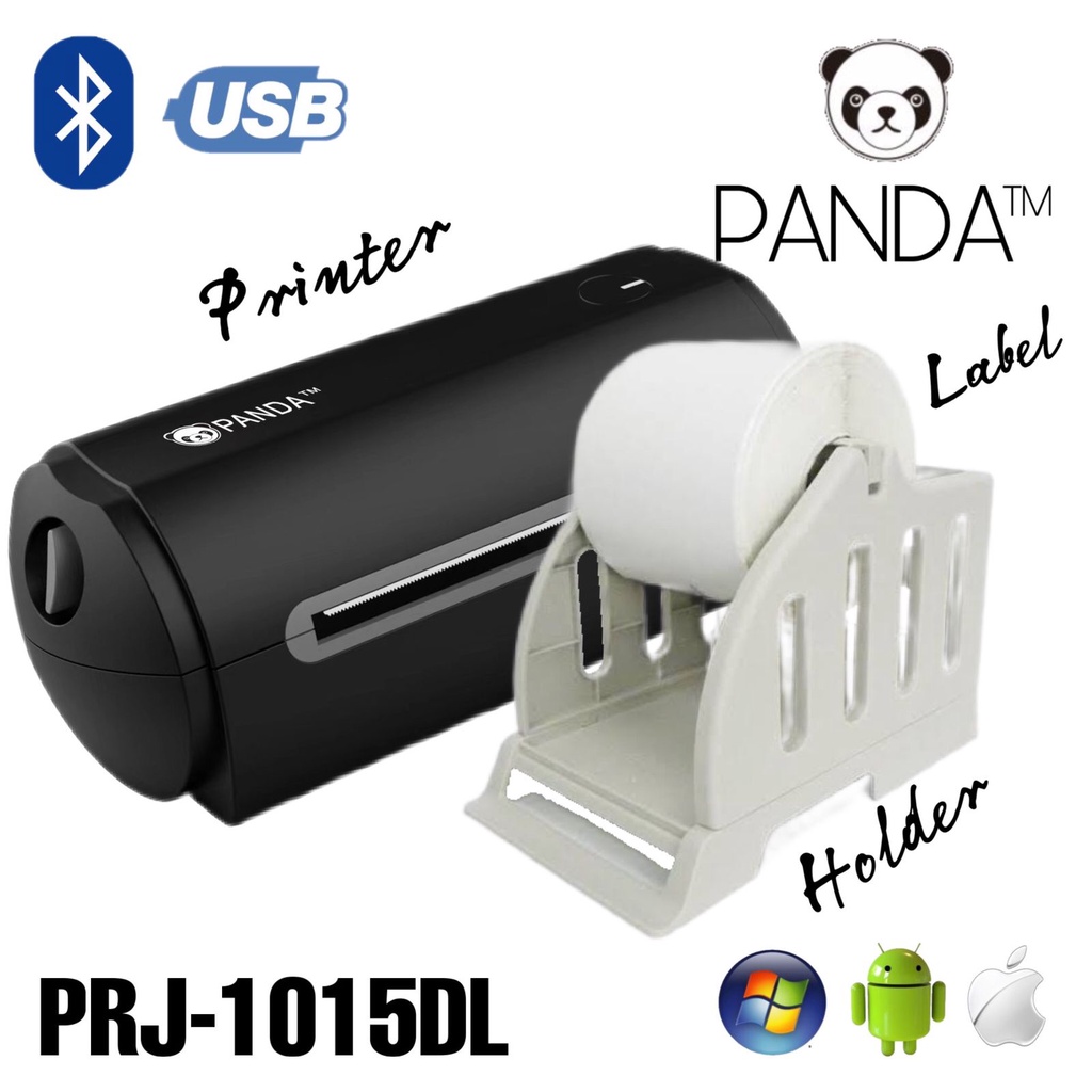 Label Thermal Printer 110mm USB Bluetooth Include Holder + Label 10x15