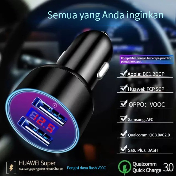 Pengisi Daya Mobil Pengisian Cepat Pemantik Rokok Mobil Pengisi Daya Ponsel Konversi Plug Pengisi Daya Mobil Biaya Flash