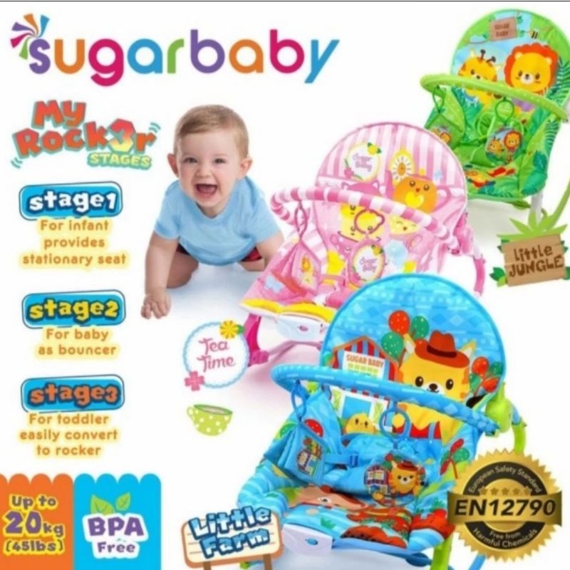 sugarbaby bouncer my rocker stage 3  , sugar baby 3 posisi , kursi bayi