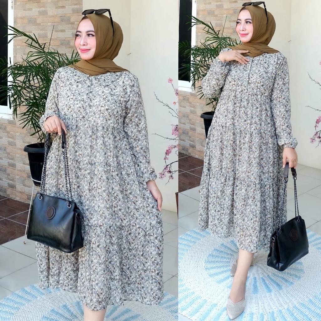 [ BISA COD ] MIDI DRESS CERUTY BABYDOLL MOTIF FRIEANDLY BUSUI,MIDIDRESS BUSUI MOTIF MODEL TERBARU,MIDI CERUTY TERLARIS,MIDI CERUTY TERHITS