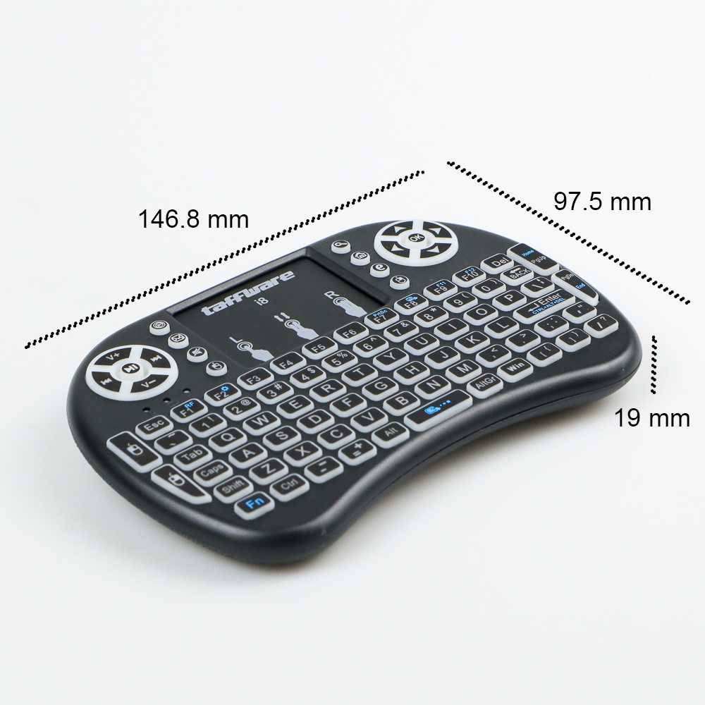 Remote Universal Air Mouse Wireless Mini Keyboard RGB 2.4GHz Touch Pad - I8