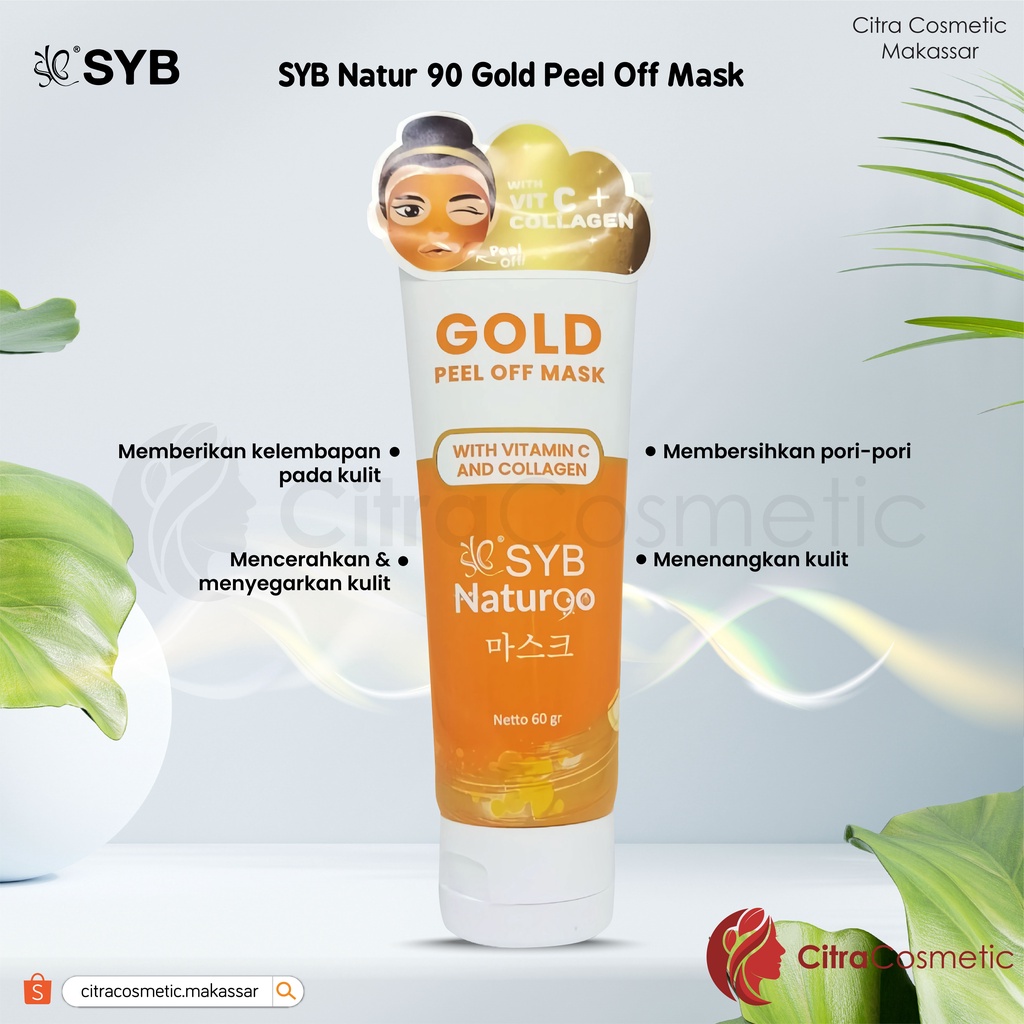 SYB Natur 90 Peel Off Mask 60 Gr Series Charcoal | Diamond | Gold | Green Tea