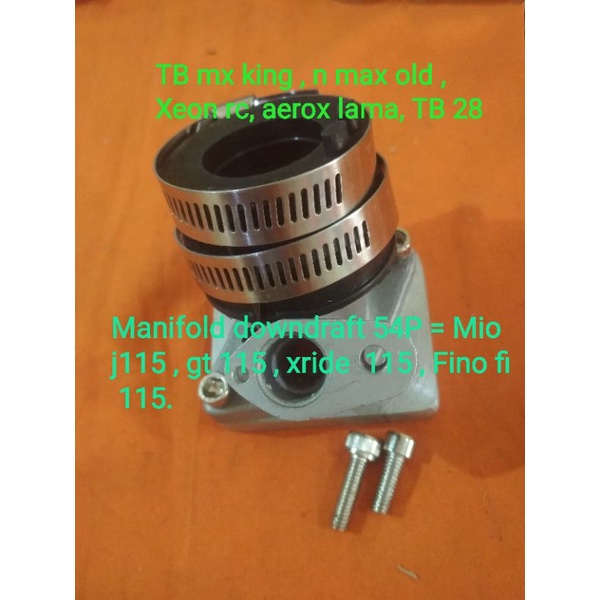 intake downdraft 54P Mio J pasang TB mx king , 28 atau  , n max old, Xeon rc , aerox  125