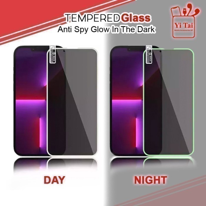 YI-TAI TEMPERED GLASS PREMIUM SPY GLOW IN THE DARK IP 6 IP 7 IP 8 IP 6 PLUS IP 7 PLUS IP 8 PLUS IP X IP XS IP XS MAX IP XRWHITE_CELL