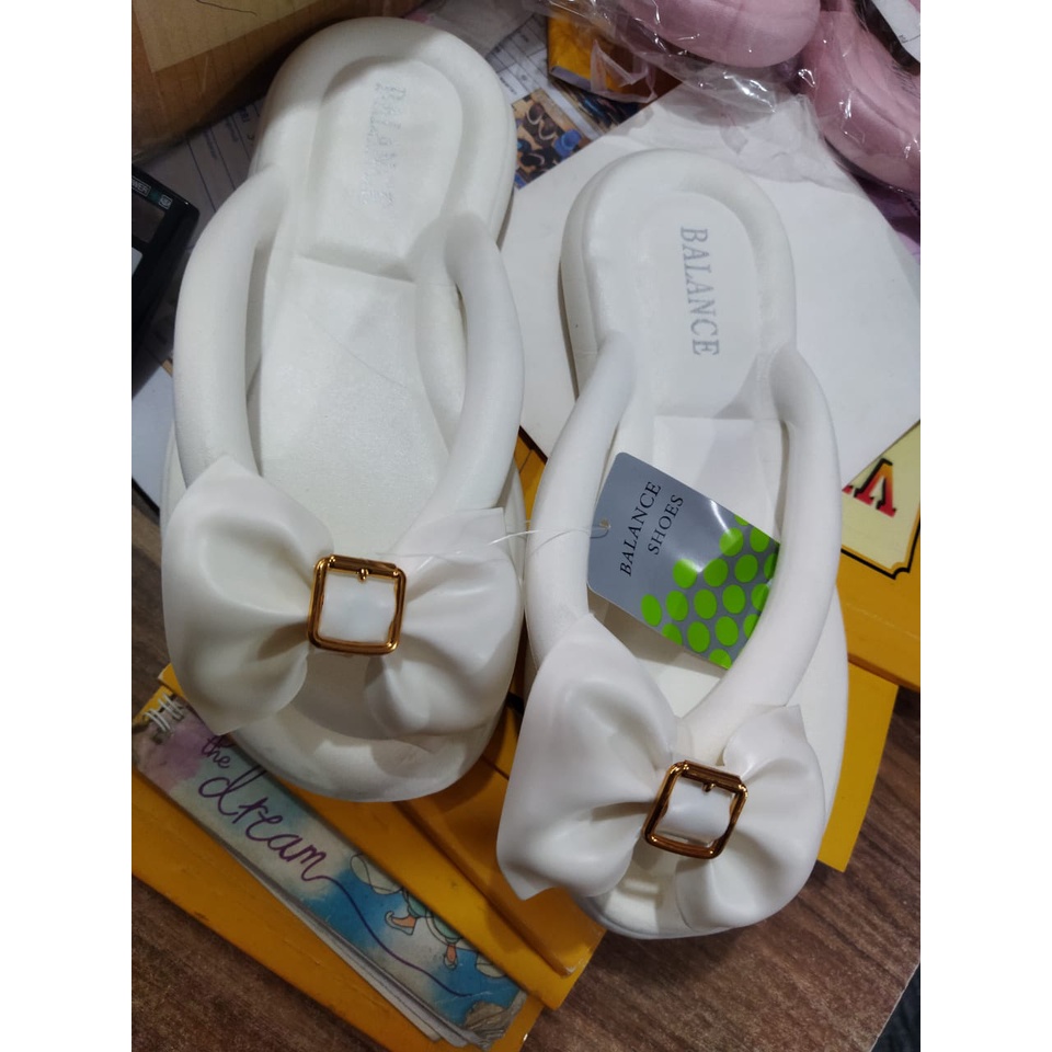 Sandal Jepit Wanita Import Karet Tali Bulat Rubber Elastic Motif Pita Balance 2024 (36-41)/SANDAL BANGKOK