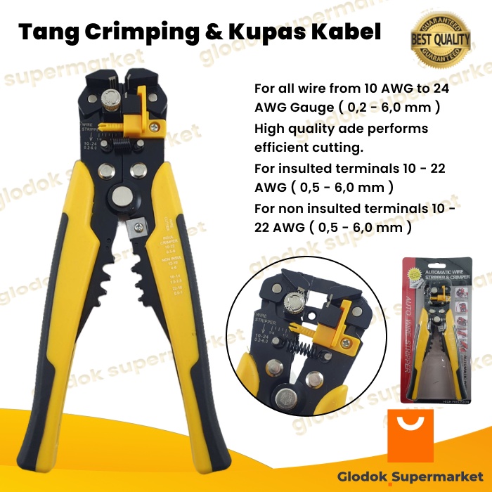 Tang Pengupas Kulit Kabel Otomatis Krimping Automatic Wire Stripper Crimper Alat Kupas Cable