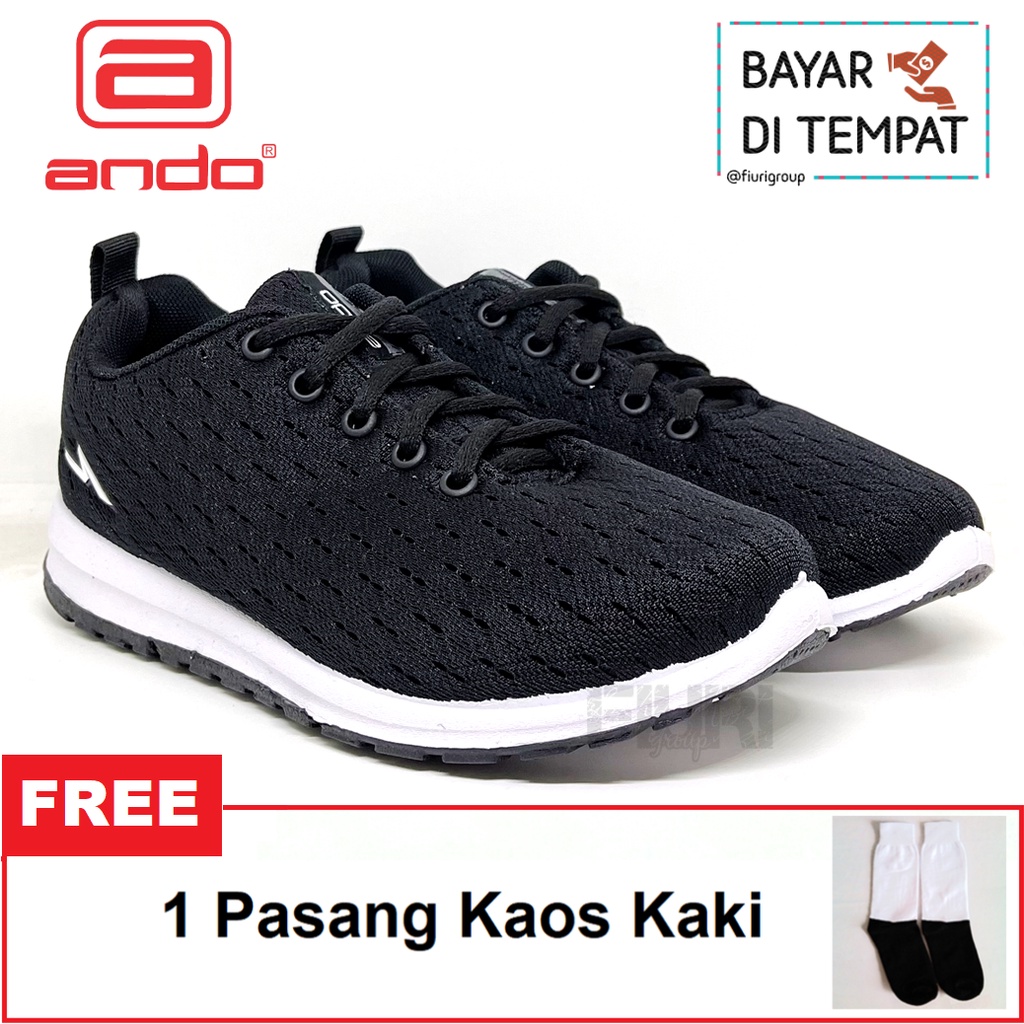 FIURI - ANDO ORIGINAL - REIN 37-40 HITAM PUTIH - SEPATU SNEAKERS SPORT KANVAS SOL KARET ANAK PEREMPUAN - SEPATU KETS TRENDY WANITA - SEPATU OLAHRAGA LARI FITNES SENAM KERJA KULIAH SEKOLAH SD SMP SMA BERTALI CEWEK MURAH PROMO DISKON BONUS KAOS KAKI