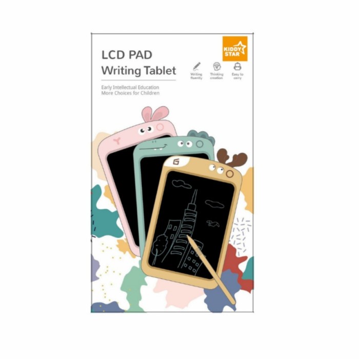 Tablet Kiddy Star Lcd Pad Writing Tablet Dino Hijau / Drawing Board Anak 8.5"