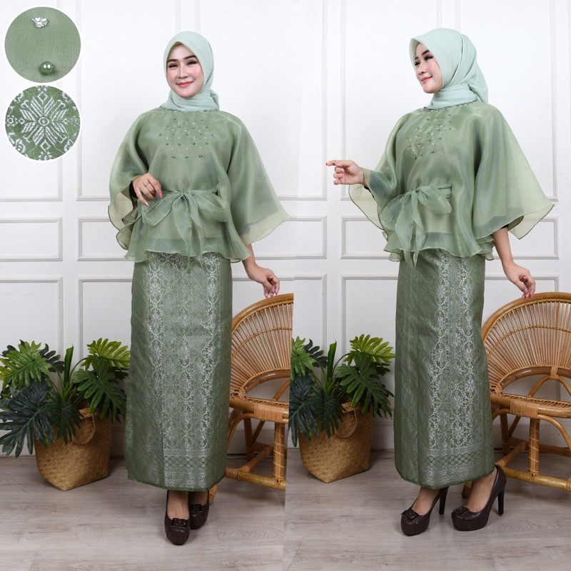 Diskon Atasan Outer Organza Kondangan Sudah Lapis Furing/ Bluse Organza pesta  / Outer Organza Wanita terlaris