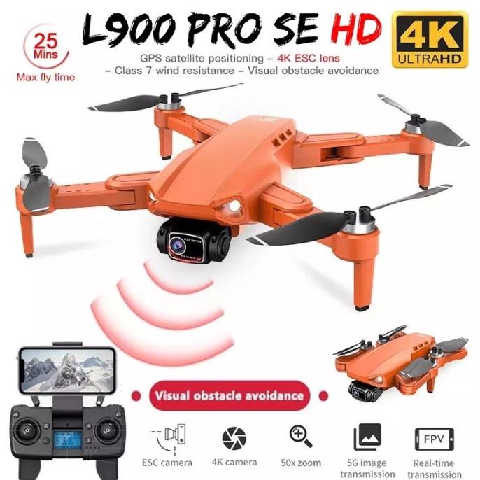 [ Promo ] L900 Pro Mini Aerial Drone 4K Hd 5G Wifi Dual Camera Gps Quadcopter - Drone Kamera Dan Aks