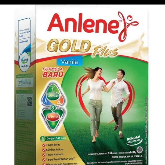 

[ COD ] ANLENE GOLD PLUS 650 G RASA ORIGINAL/ COKLAT /VANILA