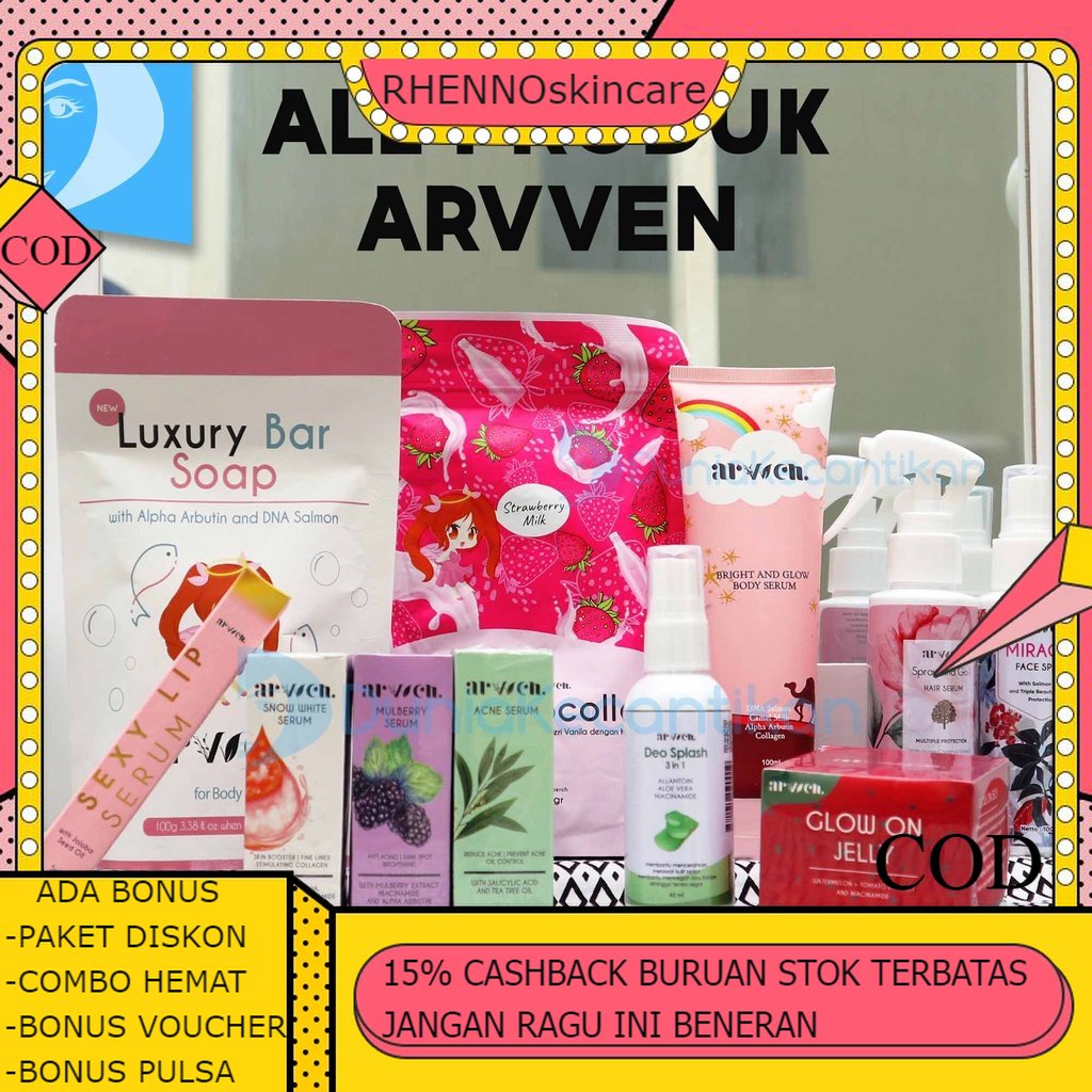 NEW 2022 Arvven Series Luxury Bar Soap Sabun Mandi / Face Mist Arvven Miracle Water / Salmocolla Col