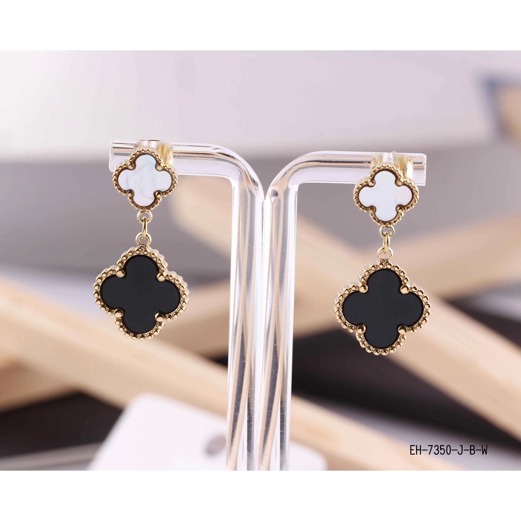 Anting Titanium Permata Hitam/Merah/Hijau 7350