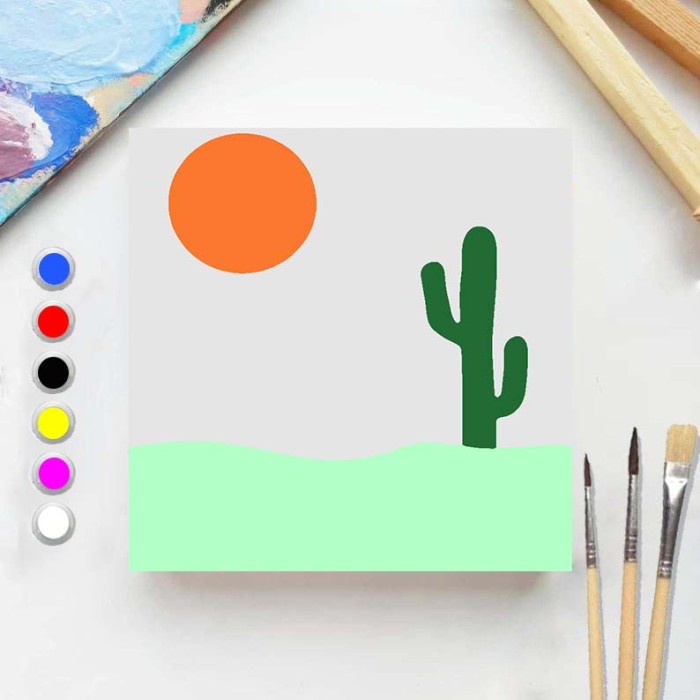 

Update Paint By Number Cactus Dessert 2 20X20 Painting Kit/Set Melukis Diskon